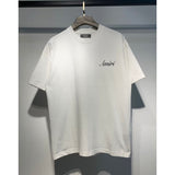 [gram] am peace dove flowing paint graffiti letter starry sky classic logo printing short sleeve couple t-shirt
