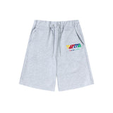Cross-border trade trapstar rainbow letter gradient towel embroidery short sleeve t-shirt & fog high street shorts set