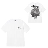Summer running volume stussy short-sleeved t-shirt dice black eight ice cream comfy basics american couple summer t