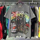 High street style roughplay gorilla print tee - distressed ripped faux layered short sleeve - american retro trend
