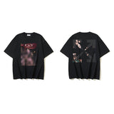 European and american spring/summer ow gradient arrow graphic crew neck short sleeve t-shirt
