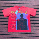 valley washed distressed printed short-sleeved hip-hop loose street t-shirt hooded
