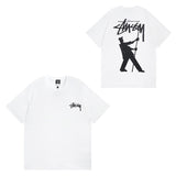 Summer running volume stussy short-sleeved t-shirt dice black eight ice cream comfy basics american couple summer t