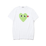 Kawakubo plaloveembroider short-sleeved pure cotton red heart eyes couple t-shirty long sleeves shirt taobao ling