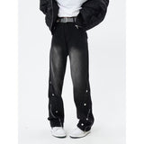 Unisex Jeans Loose Straight Washed Old Jeans