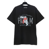 Correct version of pa beheaded bear short sleeves palm tree high street bat sleeves big logo letter on the back