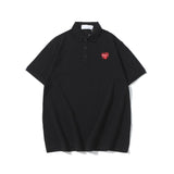 Kawakubo plaloveembroider short-sleeved pure cotton red heart eyes couple t-shirty long sleeves shirt taobao ling