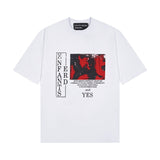 Erd rich second generation loose version american trend quiet eye printing round neck short sleeve t-shirt couple outfit