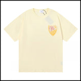Export wholesale niche american fashion rhu flag floralsprinting double yarn pure cottoncasualloose couple short-sleeved t