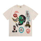 Wholesale gallery dept washed distressed short-sleeved american trendy retro skull printing couple wear looset