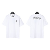 american trend high quality loose t-shirt pure cotton front and rear high-definition printing casualcoupletrendy short sleeves