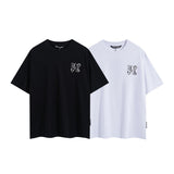 Summer trendy short-sleeve tee with back logo print - couple's fashion