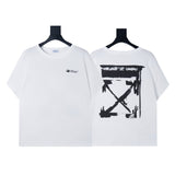 Summer off-white high quality pure cotton t-shirt printing short-sleeved t