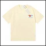 Export wholesale niche american fashion rhu flag floralsprinting double yarn pure cottoncasualloose couple short-sleeved t