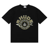 Rhude T Shirts Sturgeon Caviar Printed Cotton Short Sleeves Men and Women