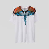 Correct version mb short-sleeved couple outfit colorful wings feather t-shirt marcelo european and american classic