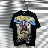 American asaali retro celebrity portrait print short sleeve men's 100% cotton t-shirt