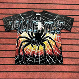 valley washed distressed printed short-sleeved hip-hop loose street t-shirt hooded