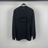 Fog Essentials Long Sleeve T-Shirt Silicone Logo Loose Crew Neck Long Sleeve T-Shirt