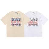 Rhude T Shirts Oil Painting Clock Coconut Tree Print Short Sleeves