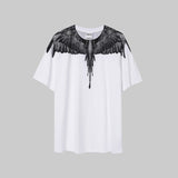 Correct version mb short-sleeved couple outfit colorful wings feather t-shirt marcelo european and american classic