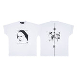 Erd rich second generation loose version american trend quiet eye printing round neck short sleeve t-shirt couple outfit