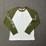 Corteiz patchwork "unicorn arm" print long sleeve american retro casual loose streetwear hip hop t-shirt