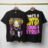 Cough syrup short-sleeved high-quality pure cotton round neck t-shirt fashionprinting breathable short-sleeved summer