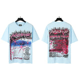 american trend high quality loose t-shirt pure cotton front and rear high-definition printing casualcoupletrendy short sleeves