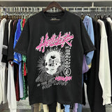 Hs-f summer collection: fog high street washed & distressed heavyweight crew neck graphic tee - couple's style