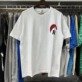 Rhude T Shirts Red Sunset Print Cotton Casual Short Sleeve Men and Women