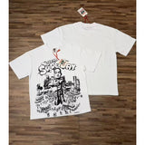 American asaali character print short sleeve t-shirt & trendy shorts set - summer collection