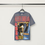 American valley washed distressed printing short-sleeved t-shirt valeforever hoodie sweatshirt long