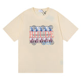 Rhude T Shirts Oil Painting Clock Coconut Tree Print Short Sleeves