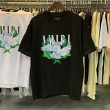 Wholesale amri little angel crane peace bird digital gradient letter logo couple's short set