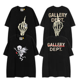 Export american retrog@llery short-sleeved t-shirt boys ins high street loose couple half-sleeved women d