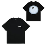Summer running volume stussy short-sleeved t-shirt dice black eight ice cream comfy basics american couple summer t