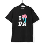 Correct version of pa beheaded bear short sleeves palm tree high street bat sleeves big logo letter on the back