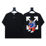 Summer off-white high quality pure cotton t-shirt printing short-sleeved t
