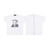 Mopey rich second generation xia loose version beautiful trendy quiet eyes printing round neck short sleeve t-shirt high street