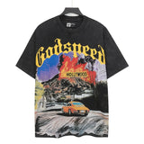high version gods short sleeve heavy weight washed fog high street skull pure cottonprinting round