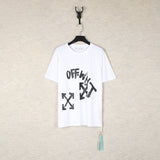 【eu size】authentic off-white print watercolor splatter gradient arrow graffiti ow short sleeve couple tee