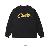 Corteiz patchwork "unicorn arm" print long sleeve american retro casual loose streetwear hip hop t-shirt