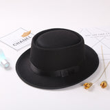 Walter White Hats Top Hat Spring and Autumn Woolen Hat Fedora Hat Flat Brim