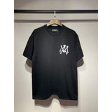 [gram] am peace dove flowing paint graffiti letter starry sky classic logo printing short sleeve couple t-shirt