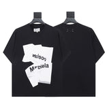 Mm series export wholesale margiela simple style digital four-corner mark couple short-sleeved t-shirtpure cotton high quality