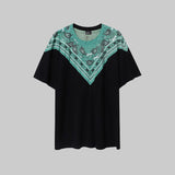 Correct version mb short-sleeved couple outfit colorful wings feather t-shirt marcelo european and american classic