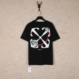 Correct version offow rainbow gradient arrow twill cashew flower graffiti short-sleeved t-shirt