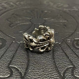 Chrome Heart Ring with Diamonds in White Gold