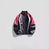 Unisex Baseball Jersey PU Leather Jacket Spring/Autumn Stand-Up Jacket